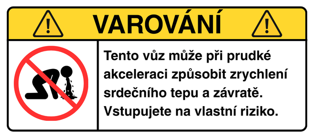 VAROVÁNÍ: Zrychlený tep a závratě