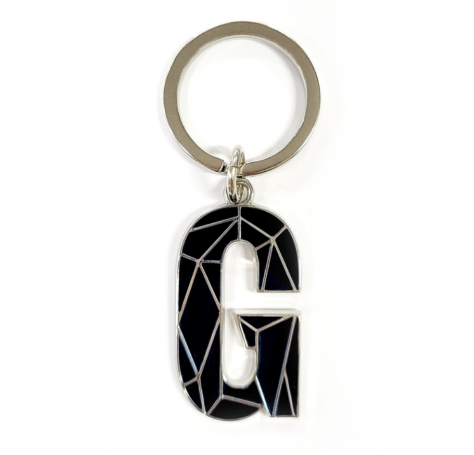 GYEON Metal G Key Ring 22, kovový přívěšek se znakem G, stříbrný