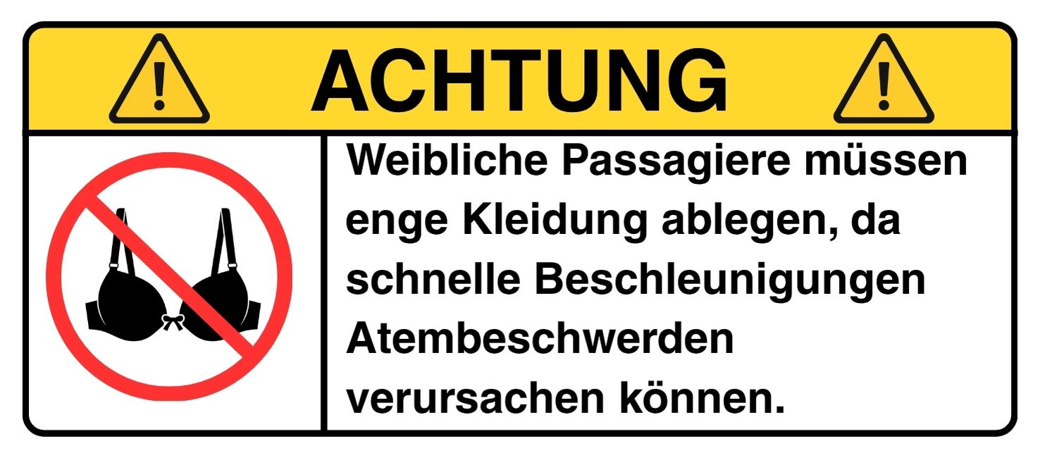 ACHTUNG: Enge Kleidung ablegen