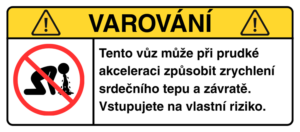 VAROVÁNÍ: Zrychlený tep a závratě
