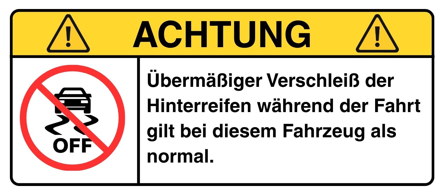 ACHTUNG: Hinterreifenverschleiß