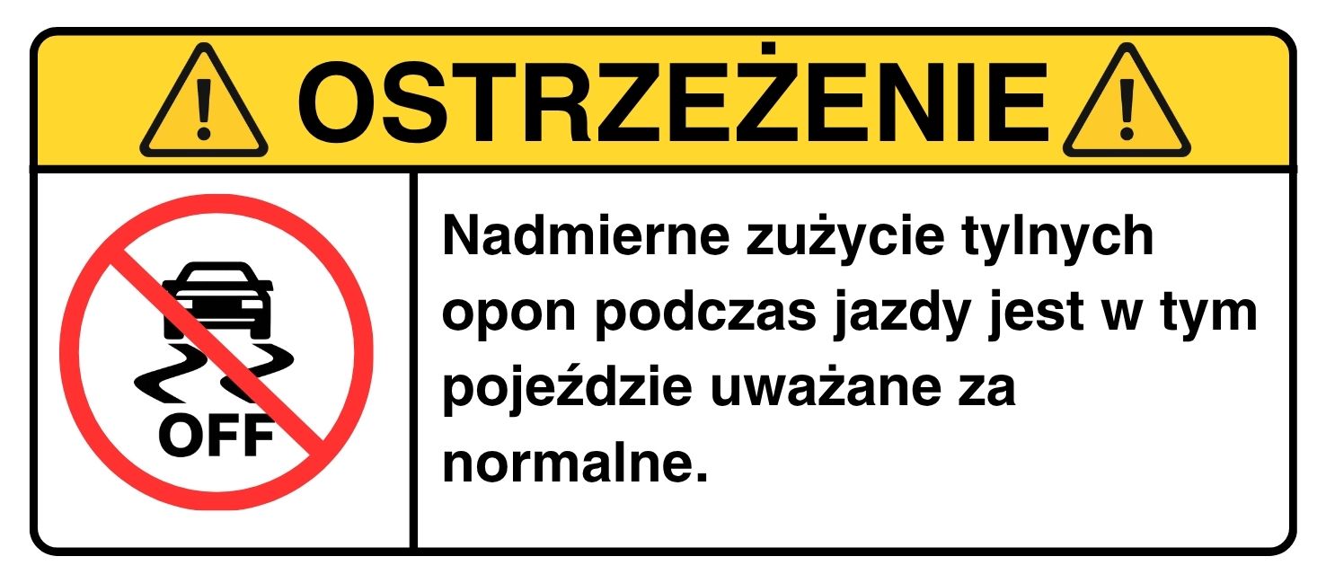 OSTRZEŻENIE: Zużycie Opon