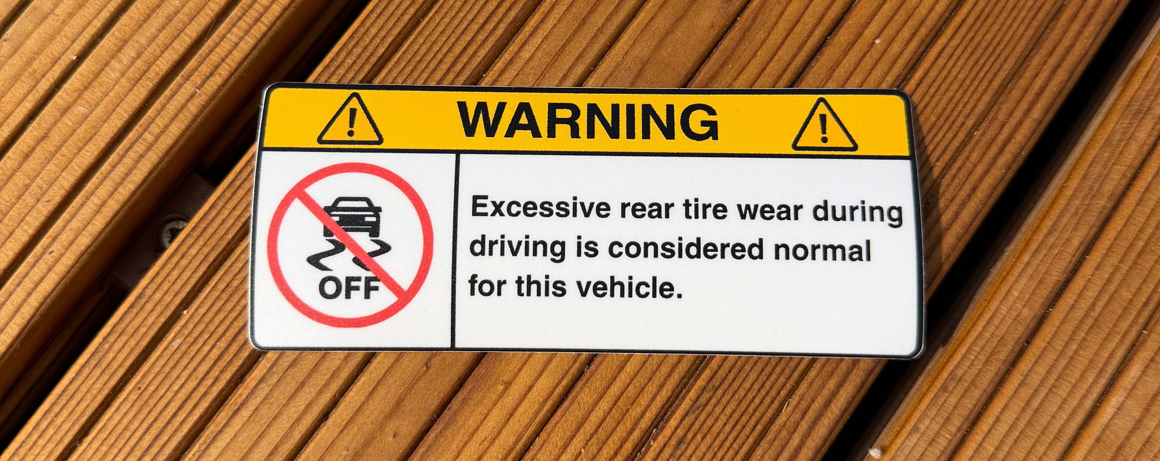 WARNING: Rear Tire Wear