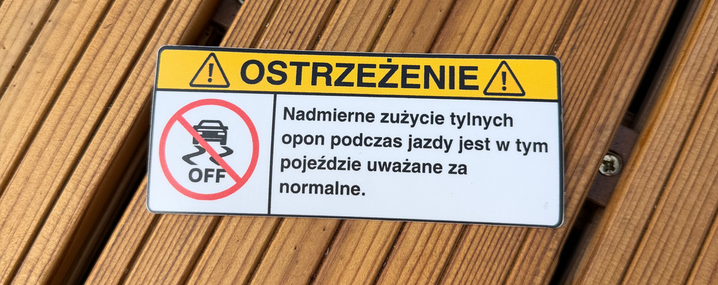OSTRZEŻENIE: Zużycie Opon