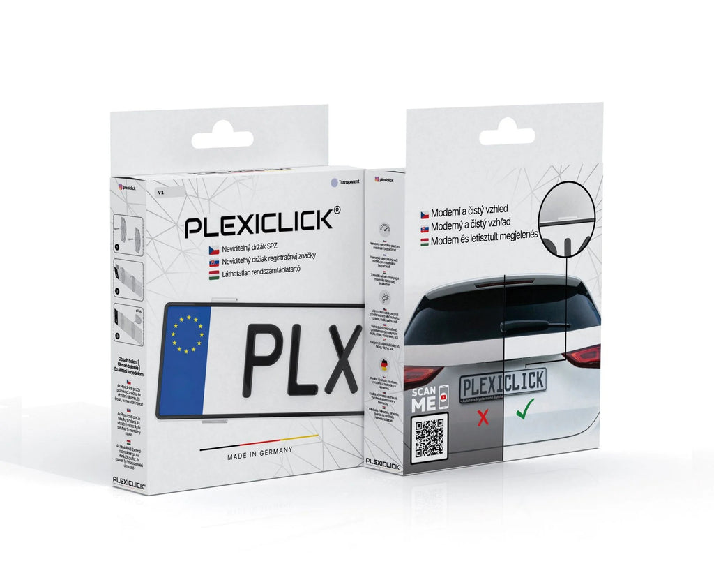 Průhledný držák SPZ Plexiclick V1 Transparent (110 mm)