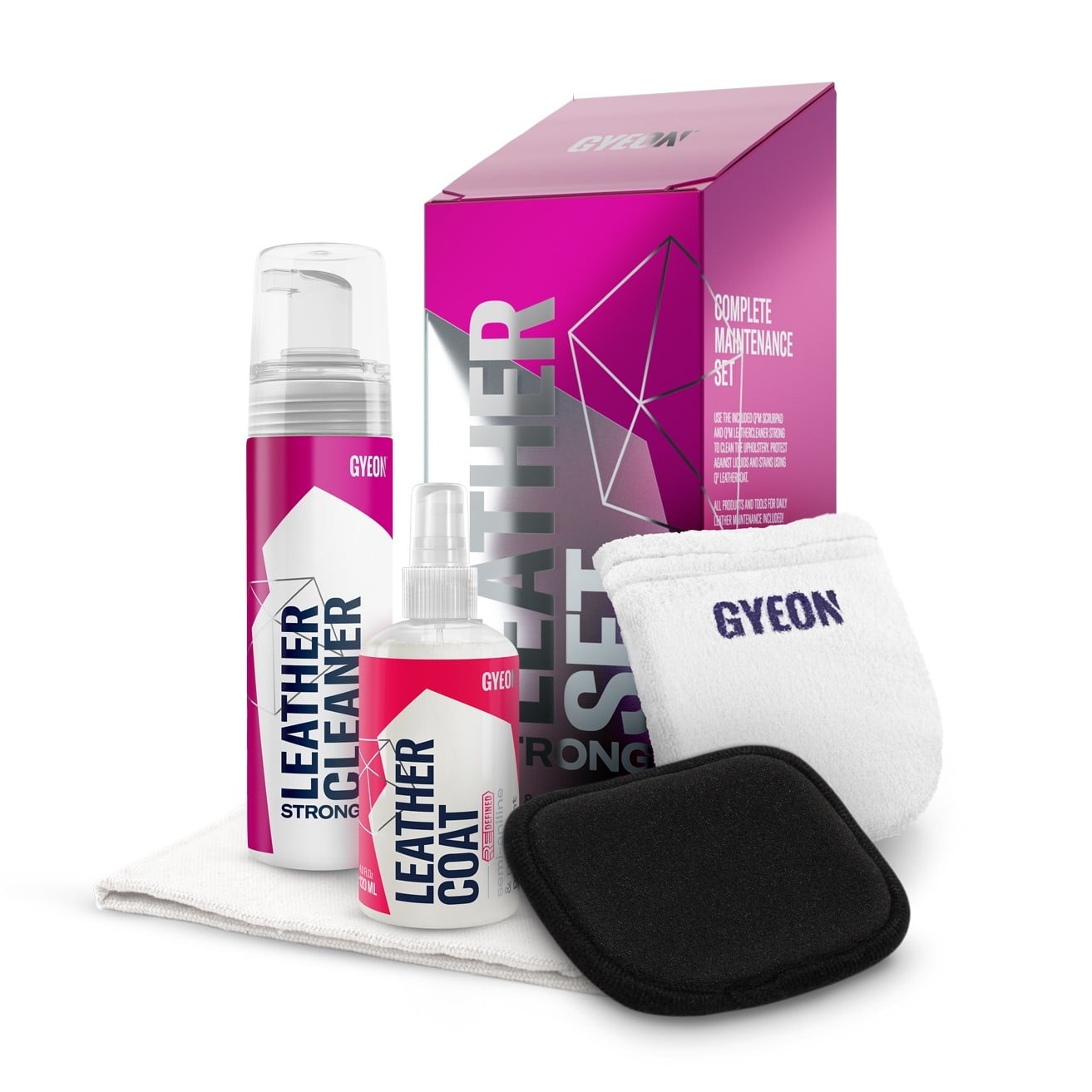 GYEON Q2M Leather Set Strong - kit with bottles and applicator